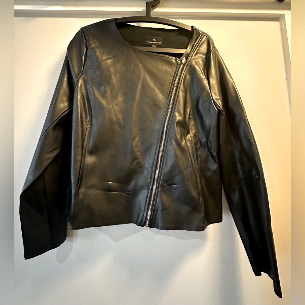 New with tags fake leather jacket